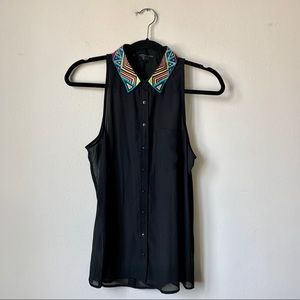 EUC Guess Sleeveless, Open-Back Blouse